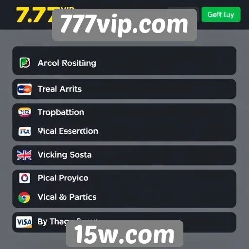 Métodos de pagamento disponíveis no 777vip